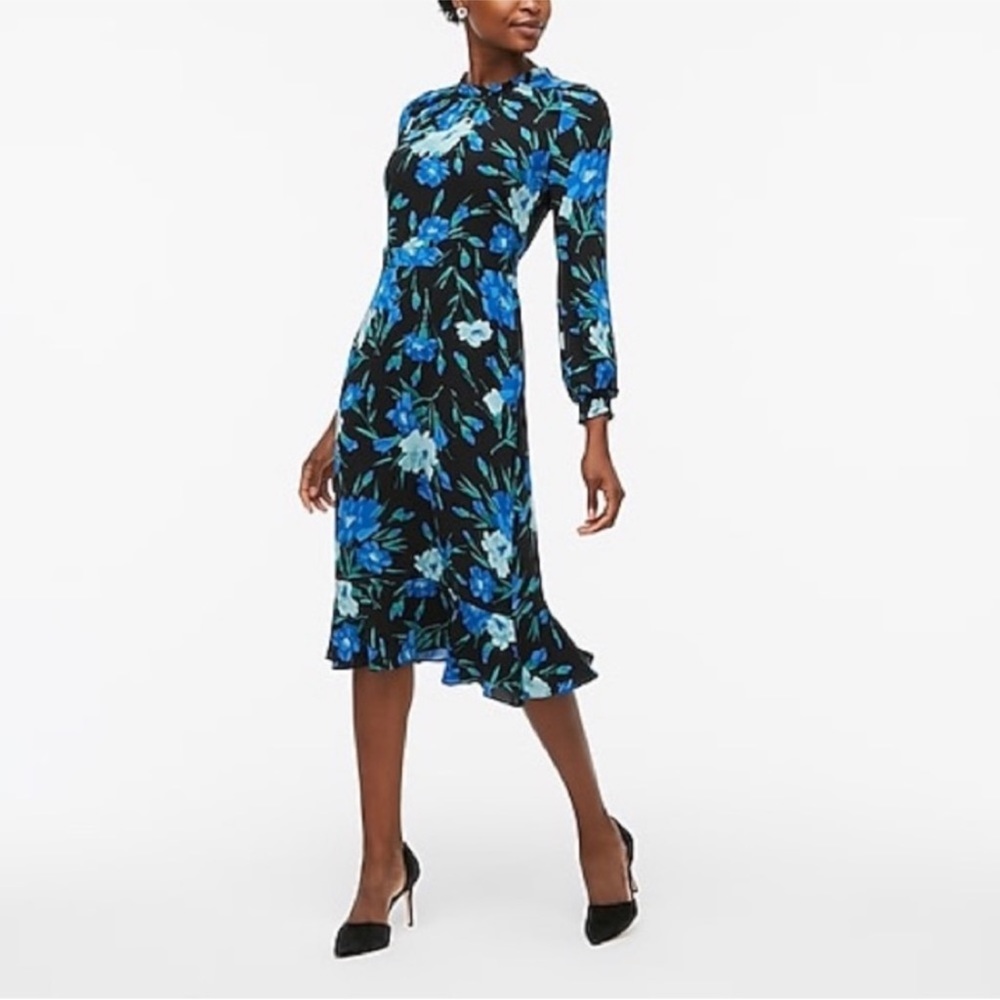 J Crew Ruffle Peasant Floral Dress